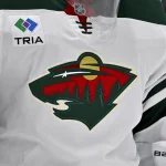 Apr 9, 2026; Dallas, Texas, USA; A view of the Minnesota Wild logo during the game between the Stars and the Wild at American Airlines Center.