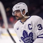 Jan 8, 2026; Philadelphia, Pennsylvania, USA; Toronto Maple Leafs center Auston Matthews (34) before a game against the Philadelphia Flyers at Xfinity Mobile Arena.