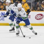 Elias Pettersson traded to Nashville Predators for declining veteran in new blockbuster proposal Oct 23, 2025; Nashville, Tennessee, USA; Vancouver Canucks center Elias Pettersson (40) skates with the puck against the Nashville Predators during the third period at Bridgestone Arena. Mandatory Credit: Steve Roberts-Imagn Images