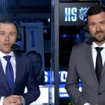 Félix Lalime et Félix Séguin, sur les ondes de TVA Sports pour diffuser le Canadien de Montréal.