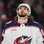 Kirill Marchenko, avec les Blue Jackets de Columbus.