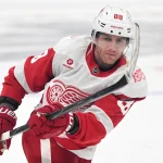 Jan 21, 2026; Toronto, Ontario, CAN; Detroit Red Wings forward Patrick Kane (88) warms up before playing the Toronto Maple Leafs at Scotiabank Arena