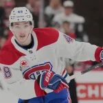 May 29, 2026; Raleigh, North Carolina, USA; Montreal Canadiens defenseman Lane Hutson (48) skates against the Carolina Hurricanes in game five of the Eastern Conference Final of the 2026 Stanley Cup Playoffs during the third period at Lenovo Center.