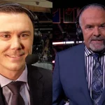 Félix Séguin (TVA Sports) et Pierre Houde (RDS) à la description des matchs du Canadien de Montréal.