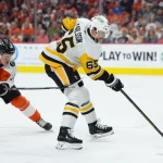 Penguins defenseman Erik Karlsson will reportedly play his final year in Pittsburgh after latest report Apr 29, 2026; Philadelphia, Pennsylvania, USA; Pittsburgh Penguins defenseman Erik Karlsson (65) passes the puck against Philadelphia Flyers right wing Matvei Michkov (39) in the second period in game six of the first round of the 2026 Stanley Cup Playoffs at Xfinity Mobile Arena. Mandatory Credit: Kyle Ross-Imagn Images
