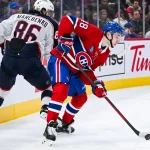 Kirill Marchenko, des Blue Jackets de Columbus, et Lane Hutson, du Canadien de Montréal.