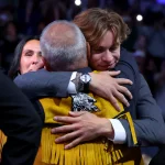 Jun 26, 2026; Buffalo, New York, USA; Gavin McKenna reacts after being selected with the first pick in the first round of the 2026 NHL Draft by the Toronto Maple Leafs at KeyBank Center.