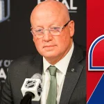 3 juin 2023 ; Las Vegas, Nevada, États-Unis ; Bill Daly, commissaire adjoint de la LNH, prend la parole lors d'une conférence de presse avant le premier match de la finale de la Coupe Stanley 2023 opposant les Panthers de la Floride aux Golden Knights de Vegas à la T-Mobile Arena.