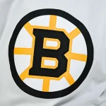 Mar 17, 2026; Montreal, Quebec, CAN; View of a Boston Bruins logo on a jersey worn by a member of the team during the second period at Bell Centre. :