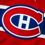 Feb 26, 2026; Montreal, Quebec, CAN; View of a Montreal Canadiens logo on a jersey worn by a member of the team during the second period at Bell Centre