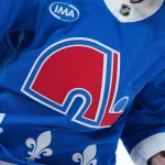 Jan 29, 2026; Montreal, Quebec, CAN; Quebec Nordiques logo on Colorado Avalanche forward Valeri Nichushkin (13) during the warmup before the game against the Montreal Canadiens at the Bell Centre.