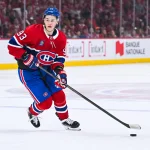 May 16, 2026; Montreal, Quebec, CAN; Montreal Canadiens right wing Ivan Demidov (93) plays the puck against the Buffalo Sabres during the first period in game six of the second round of the 2026 Stanley Cup Playoffs at Bell Centre.
