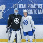 Samuel St-Hilaire, au camp des Maple Leafs de Toronto.