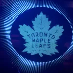 Dec 23, 2025; Toronto, Ontario, CAN; A Toronto Maple Leafs logo appear on the arena video board before play begins against the Pittsburgh Penguins at Scotiabank Arena.