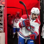 May 29, 2026; Raleigh, North Carolina, USA; Montreal Canadiens defenseman Arber Xhekaj (72) walks to the ice for warmups before game five of the Eastern Conference Final of the 2026 Stanley Cup Playoffs against the Carolina Hurricanes at Lenovo Center.