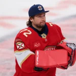 Apr 15, 2026; Sunrise, Florida, USA; Florida Panthers goaltender Sergei Bobrovsky (72) acknowledges the fans after the game against the Detroit Red Wings at Amerant Bank Arena.