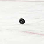 Dec 18, 2025; Montreal, Quebec, CAN; Puck with the NHL logo before the game between the Chicago Blackhawks and Montreal Canadiens at the Bell Centre.