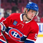 Oct 16, 2025; Montreal, Quebec, CAN; Montreal Canadiens right wing Patrik Laine (92) looks on during warm-up before the game against the Nashville Predators at Bell Centre.