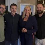 Renaud Lavoie (TVA Sports), Chantal Machabée (Canadiens de Montréal), notamment, lors d'une soirée.