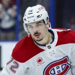21 avril 2026 ; Tampa, Floride, États-Unis ; le défenseur des Canadiens de Montréal, Arber Xhekaj (72), s'échauffe avant le deuxième match du premier tour des séries éliminatoires de la Coupe Stanley 2026 à la Benchmark International Arena.