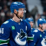 One NHL team believes Elias Pettersson can have a huge bounce-back season after they'd acquire him Apr 14, 2026; Vancouver, British Columbia, CAN; Vancouver Canucks forward Elias Pettersson (40) during a stop in play against the Los Angeles Kings in the third period at Rogers Arena. Mandatory Credit: Bob Frid-Imagn Images