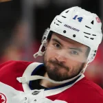 May 23, 2026; Raleigh, North Carolina, USA; Montréal Canadiens center Nick Suzuki (14) looks on before the game against the Carolina Hurricanes in game two of the Eastern Conferene Final of the 2026 Stanley Cup Playoffs at Lenovo Center.