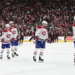 The Canadiens may have a bigger Atlantic Division problem than they expected May 29, 2026; Raleigh, North Carolina, USA; Montreal Canadiens left wing Juraj Slafkovsky (20) skates toward goaltender Jakub Dobes (not pictured) with center Nick Suzuki (14), right wing Cole Caufield (13), right wing Josh Anderson (17) and left wing Alexandre Texier (85) after losing to the Carolina Hurricanes in game five of the Eastern Conference Final of the 2026 Stanley Cup Playoffs at Lenovo Center. Mandatory Credit: James Guillory-Imagn Images