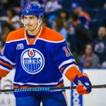 Mar 12, 2016; Edmonton, Alberta, CAN; Edmonton Oilers right wing Nail Yakupov (10) skates against the Arizona Coyotes during the third period at Rexall Place. Arizona Coyotes won 4-0. Mandatory Credit: Sergei Belski-USA TODAY Sports
