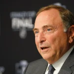 After 21 years, one of the NHL's most controversial rules could be nearing the end Jun 3, 2023; Las Vegas, Nevada, USA; NHL commissioner Gary Bettman speaks at a press conference before game one of the 2023 Stanley Cup Final between the Florida Panthers and Vegas Golden Knights at T-Mobile Arena. Mandatory Credit: Lucas Peltier-USA TODAY Sports