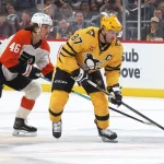 New Sidney Crosby contract details emerge regarding term and salary Apr 27, 2026; Pittsburgh, Pennsylvania, USA; Pittsburgh Penguins center Sidney Crosby (87) moves the puck against Philadelphia Flyers center Trevor Zegras (46) during the first period in game five of the first round of the 2026 Stanley Cup Playoffs at PPG Paints Arena. Mandatory Credit: Charles LeClaire-Imagn Images