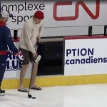 L'ancien attaquant du Canadien de Montréal, Patrik Laine, à Brossard.