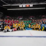 Jan 15, 2020; Lausanne, SWITZERLAND; Gold, silver and bronze medallists for the men's and women's Ice Hockey Mixed NOC event at the Lausanne Vaudoise Arena. The Winter Youth Olympic Games.