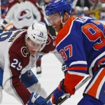 Stan Bowman isn't hiding the type of player he wants to keep adding to the Oilers Apr 13, 2026; Edmonton, Alberta, CAN; Edmonton Oilers forward Connor McDavid (97) and Colorado Avalanche forward Nathan MacKinnon (29) battle in a face-off during the second period at Rogers Place. Mandatory Credit: Perry Nelson-Imagn Images