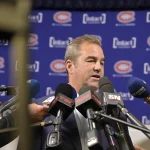 14 octobre 2025; Montréal (Québec), Canada; Geoff Molson, PDG et copropriétaire des Canadiens de Montréal, tient une conférence de presse avant le match contre le Kraken de Seattle au Centre Bell.