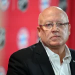 Bayern Munich chief marketing and sales officer Rouven Kasper and NHL deputy commissioner Bill Daly meet in Munich - Saebener Strasse, Munich, Germany - August 20, 2026 NHL deputy commissioner Bill Daly during a press conference