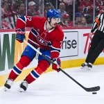 May 16, 2026; Montreal, Quebec, CAN; Montreal Canadiens defenseman Arber Xhekaj (72) plays the puck against the Buffalo Sabres during the second period in game six of the second round of the 2026 Stanley Cup Playoffs at Bell Centre.