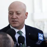 Feb 18, 2016; Washington, DC, USA; NHL deputy commissioner Bill Daly speaks with the media on the steps outside the north entrance after a ceremony honoring the 2015 Stanley Cup champion Blackhawks in the East Room at the White House. Mandatory Credit: Geoff Burke-USA TODAY Sports