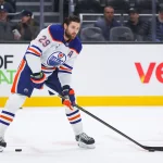 Nov 29, 2025; Seattle, Washington, USA; Edmonton Oilers center Leon Draisaitl (29) warms up before the game against the Seattle Kraken at Climate Pledge Arena.