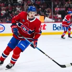 2 décembre 2025; Montréal, Québec, Canada; Florian Xhekaj (63), ailier gauche des Canadiens de Montréal, patine à l'échauffement avant le match contre les Sénateurs d'Ottawa au Centre Bell.