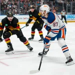 Oilers leave Canadian NHL rivals in the dust with massive US TV advantage Jan 17, 2026; Vancouver, British Columbia, CAN; Vancouver Canucks forward Jake DeBrusk (74) defends against Edmonton Oilers forward Connor McDavid (97) in the third period at Rogers Arena. Mandatory Credit: Bob Frid-Imagn Images