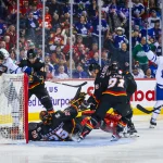 13-year NHL veteran departs Maple Leafs, signs three-year deal in Sweden Mar 2, 2023; Calgary, Alberta, CAN; Toronto Maple Leafs center Calle Jarnkrok (19) scores a goal against Calgary Flames goaltender Jacob Markstrom (25) during the third period at Scotiabank Saddledome. Mandatory Credit: Sergei Belski-USA TODAY Sports