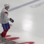 Le défenseur du Canadien de Montréal, Arber Xhekaj, en direct de Brossard.