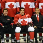Feb 11, 2014; Sochi, RUSSIA; Canada forward Sidney Crosby (87) and head coach Mike Babcock pose during a team photo session during an ice hockey training session for the Sochi 2014 Olympic Winter Games at Bolshoy Arena. Mandatory Credit: Jayne Kamin-Oncea-USA TODAY Sports