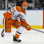 Dec 15, 2025; New York, New York, USA; Anaheim Ducks left wing Chris Kreider (20) skates against the New York Rangers during the second period at Madison Square Garden.