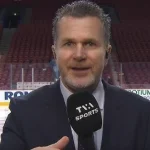 Le journaliste de TVA Sports, Renaud Lavoie, au Centre Bell (aréna du Canadien de Montréal).