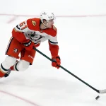 Oct 31, 2024; Pittsburgh, Pennsylvania, USA; Anaheim Ducks left wing Cutter Gauthier (61) skates with the puck against the Pittsburgh Penguins in overtime at PPG Paints Arena.