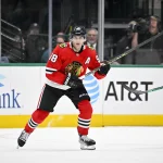 Nov 23, 2022; Dallas, Texas, USA; Chicago Blackhawks right wing Patrick Kane (88) in action during the game between the Dallas Stars and the Chicago Blackhawks at American Airlines Center.