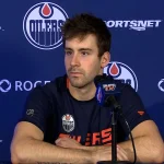 Evan Bouchard interview Alex Formenton question