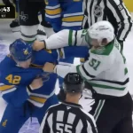 Stars and Blues erupt in wild preseason brawl led by Kyle Burroughs