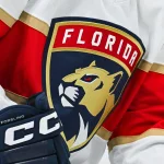 Mar 15, 2025; Montreal, Quebec, CAN; View of a Florida Panthers logo on a jersey worn by a member of the team at Bell Centre.